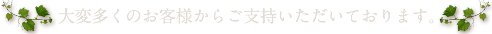 大変多くのお客様からご支持いただいております。